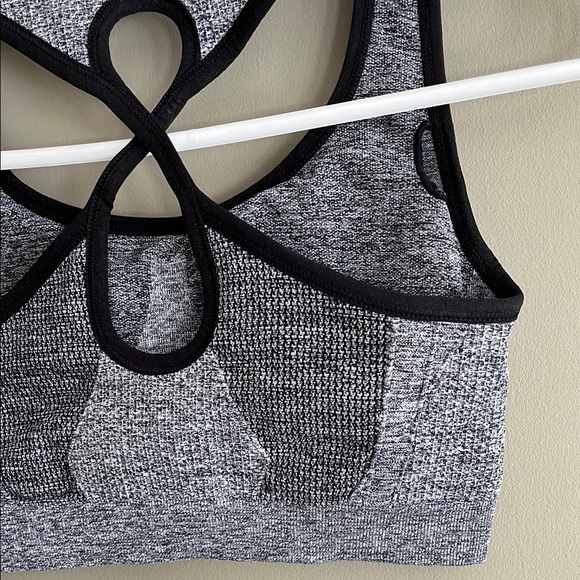 Athletic Works Gray and Black Sports Bra with Geometric Strap Design - Picture 6 of 9